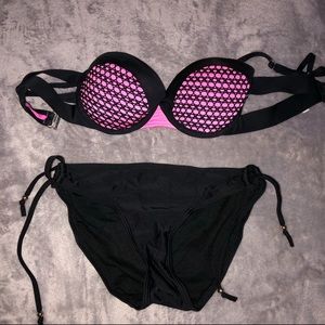 La Vie En Rose double pushup black/pink two piece swimming suit/ swimwear/bikini